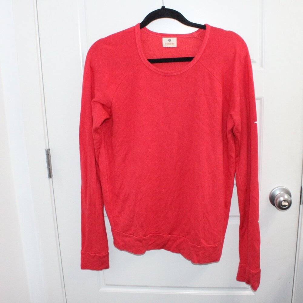 3/$30 Anthropologie Sundry Crewneck Pullover Sweater Top Hot Pink 1 Small